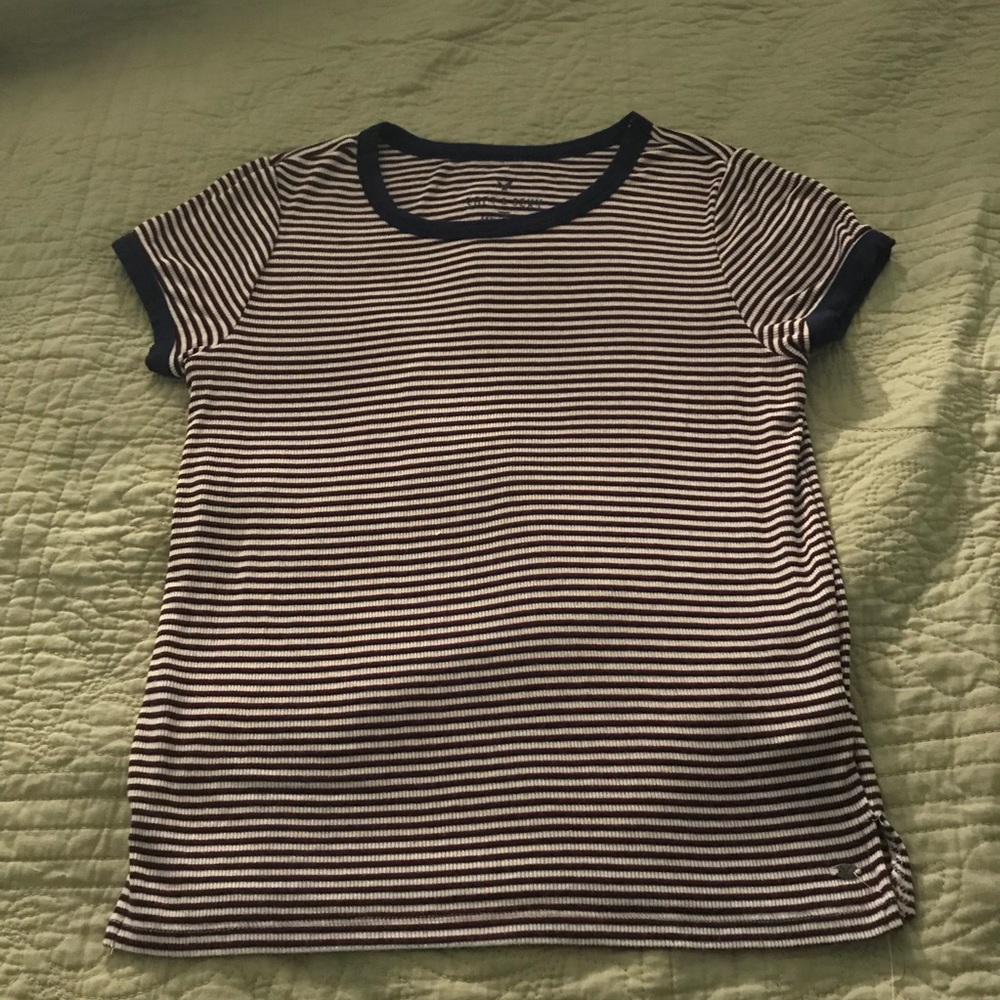 American Eagle Striped Ringer Tee
